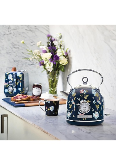 Laura Ashley El Yapımı Motif Elveden Navy Kablosuz Su Isıtıcı