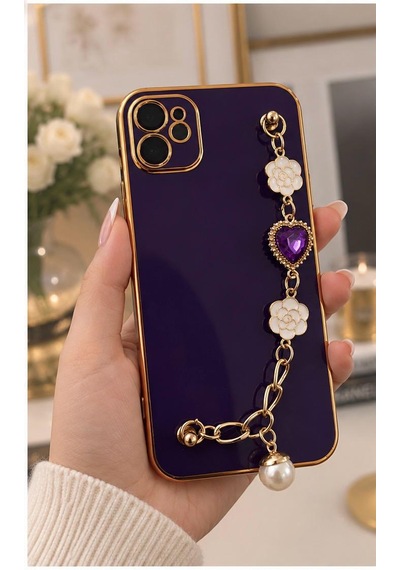 Iphone 11 Uyumlu Mor Elden Tutmalı Slikon Kılıf