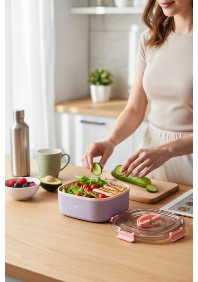 Vagonlife Bento 600ml Paslanmaz Çelik Sefer Tası - Mor