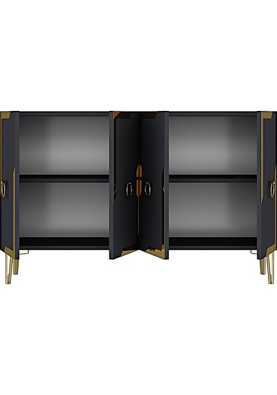 Ka1233ag Seza Konsol Ve Tv Sehpası Antrasit-gold 120cm