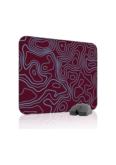 Bordo Mavi 48x40 Xl Taraftar Gaming Oyuncu Mouse Pad Kaymaz Taban Büyük Fare Altlığı Topography