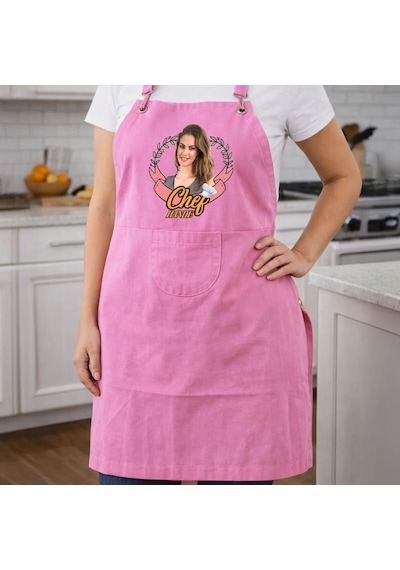 Bk Gift Kişiye Özel Fotoğraflı Pembe Mutfak Önlüğü -1, Aşçı Ve Şef Önlüğü, Ev Hediyesi Kobitmeyencom36670 Bk Gift Renkli