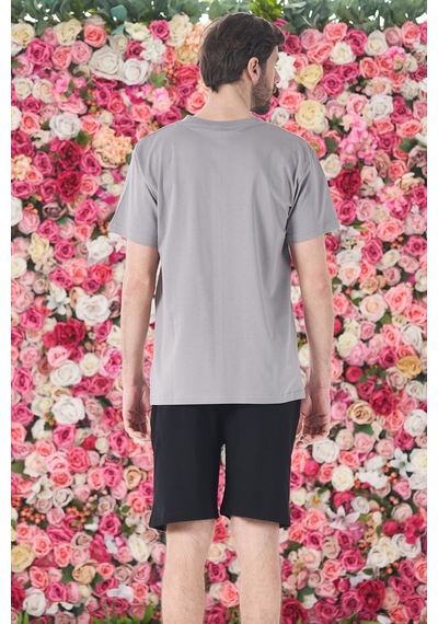 Remsa Erkek Şort Tshirt Pijama Takımı 25254 Gri Gri03
