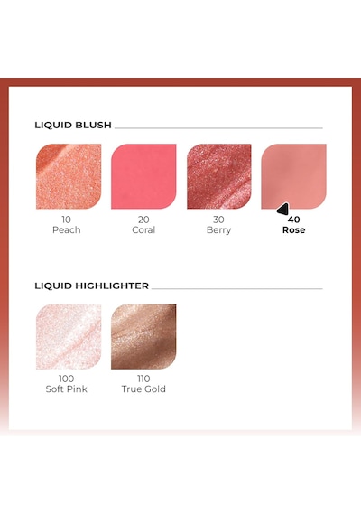 Cosmetics Liquid Blush Nemlendirici Etkili Likit Allık - 40 Rose Çok Renkli