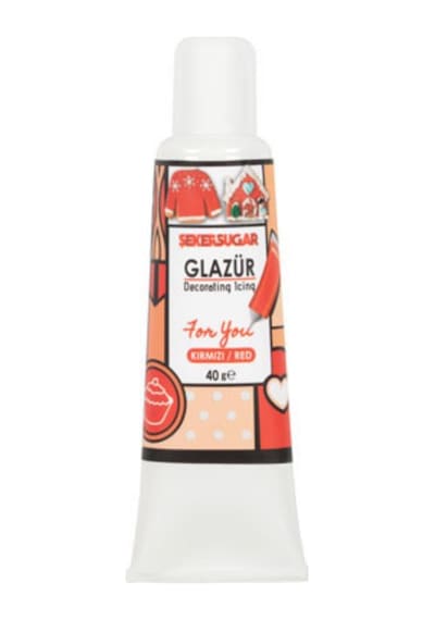 Glazür Tüp 4 Lü Set 40 Gr Pasta Ve Kurabiye Dekor Glaze Seti