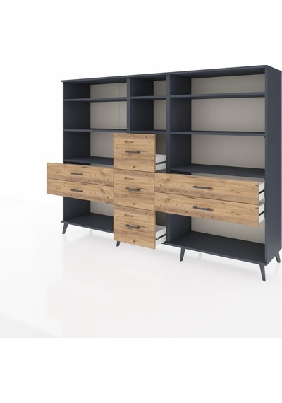 Hyperion Dolap 8 Raflı 7 Çekmeceli 220x44x163 Antrasit-antrasit/ Antrasit-antrasit/çam Hyperion Dolap 8 Raflı 7 Çekmeceli 220x44x163 Antrasit-antrasit/ Antrasit-antrasit/çam