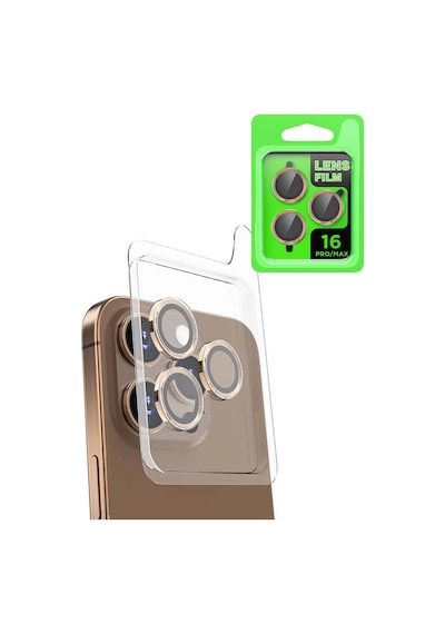 Apple İphone 16 Pro Uyumlu Raze Metal Kamera Lens - Desert