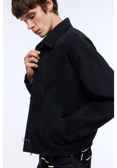 Defacto Relaxed Fit Metal Kanca Detaylı Pamuklu Jean Ceket I5787ax26aunm40 Siyah-nm40