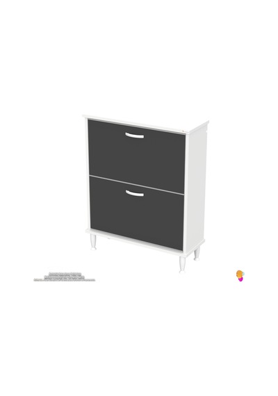 Modilayn Umay Kapı Önü 72 X 90 X 25,5 Cm Lik 2 Düşer Kapak 4 Göz Bölmeli Ayakkabılık Antrasit - Beyaz Modilayn Umay Kapı Önü 72 X 90 X 25,5 Cm Lik 2 Düşer Kapak 4 Göz Bölmeli Ayakkabılık Antrasit - Beyaz