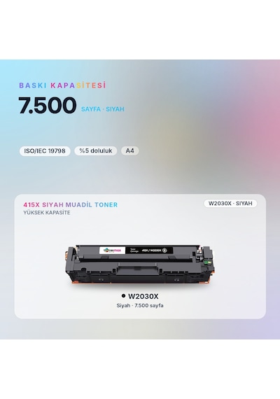 Hp Color Laserjet Pro Mfp M479dn W2030x Siyah Uyumlu Toner Çipli