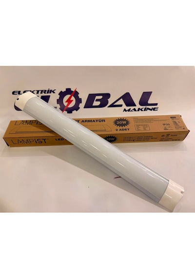 Lampist 20 Watt Led Bant Armatür 60 Cm Sıva Üstü Ince Kasa 6500k Beyaz Işık Çizgisel Tavan Lambası Beyaz -6500k
