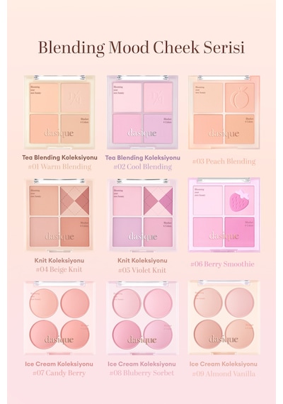 Dasique Karıştırılabilir Renklere Sahip 4lü Allık Paleti Blending Mood Cheek 01 Warm Blending 01 Warm Blending