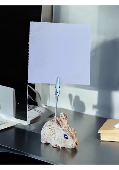 Tavşan Temalı Not Tutacağı Fotoğraf Tutacak Not Tutucu Ofis Seti Hediyelik Kahverengi
