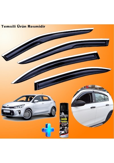 Kia Rio Hb Mügen Cam Rüzgarlığı Abs Nikelaj Krom Cam Rüzgarlığı 2017-2026 + Ebrayn Lastik Parlatıcı