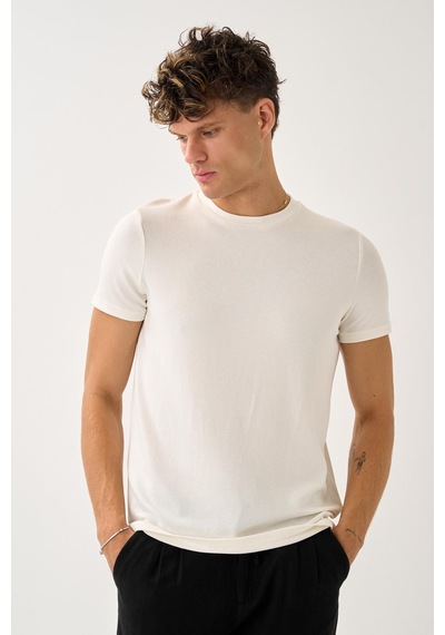 Alexandergardi Bisiklet Yaka Basic T-shirt Beyaz