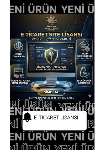 Market V1 Domain Ve Hosting Dahil Hazır E-ticaret Sitesi Lisansı