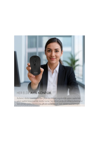 Inca Wireless Silent Bluetooth Mouse Siyah Iwm-288t