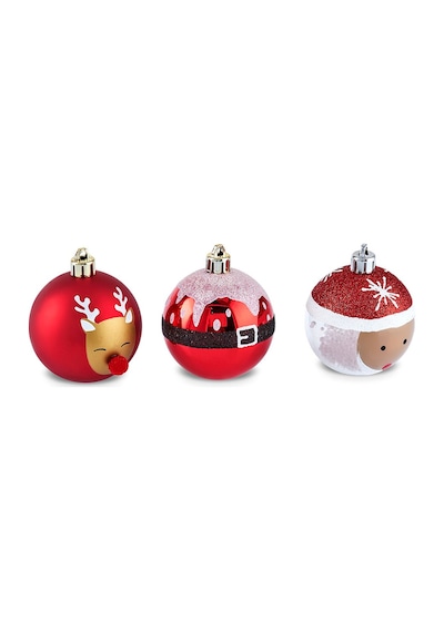 Karaca 10'lu Set Top Santa Ağaç Süsü  6 cm