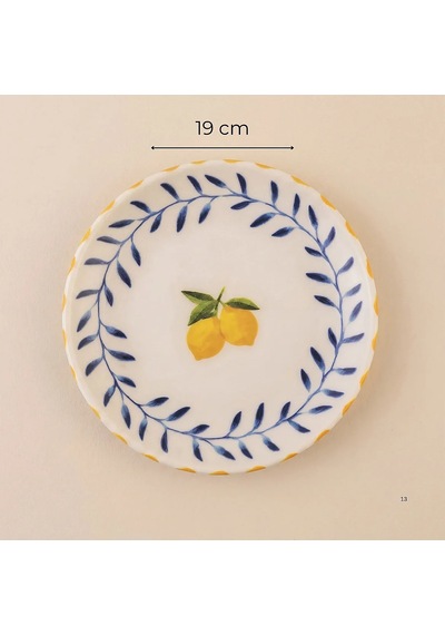 Güral Limon Desenli 19 Cm 4lü Porselen Pasta Tabağı Seti Diğer