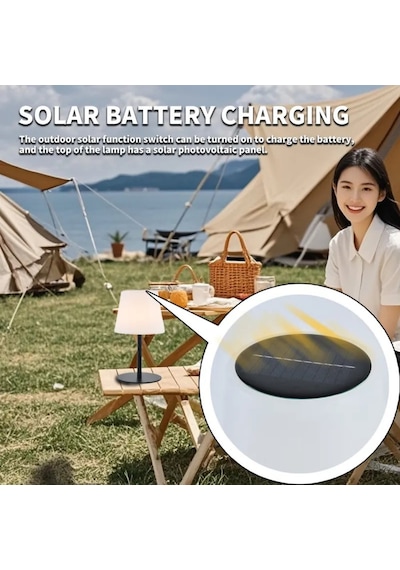 Forlife Solar Şarjlı Dekoratif Dış Mekan Led Masa Lambası