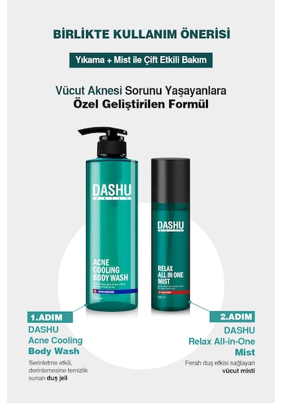 Akneye Eğilimli Ciltler İçin Serinletici Etkili Duş Jeli Dashu Daily Acne Cooling Body Wash Narenciye