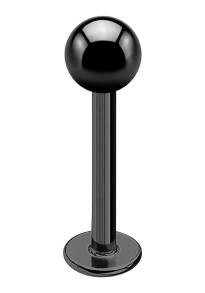 Siyah Labret Düz Piercing Tek Toplu Cerrahi Çelik Dudak Helix Küpe