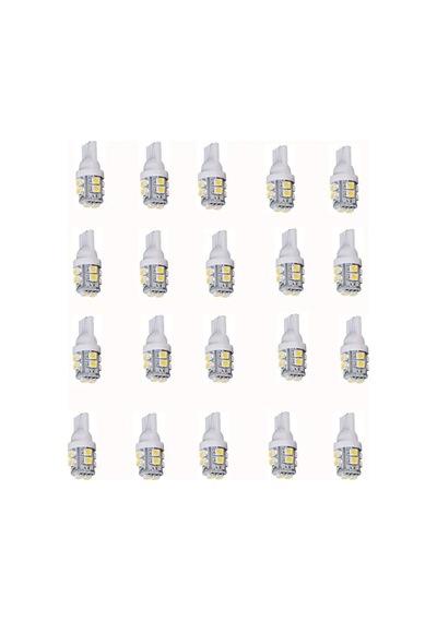 K Jıngkelaı Jklcom T10 Led-ampul 20 Adet T10 3528 10 Smd Led Ampul W5 W 921 16 T10 Kamalı 10-smd Led Ampul