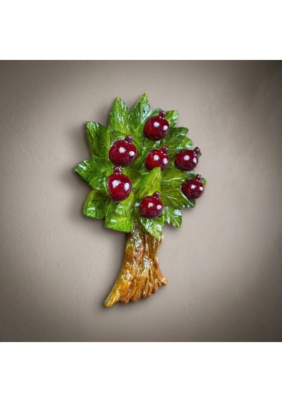 El Yapımı Nar Ağacı Duvar Dekoru Bereket Koleksiyonu 14x20 Cm