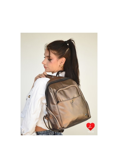 Jara Bag Jara Freya Yıkama Deri Sırt Çantası Bakır 32 Jara17-6