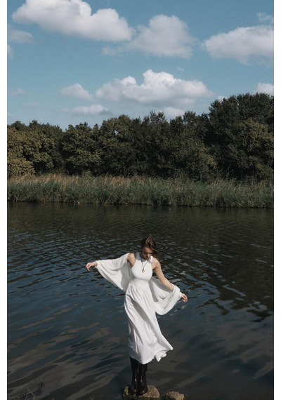 Suud Collection Ekru Holy Maxi Elbise
