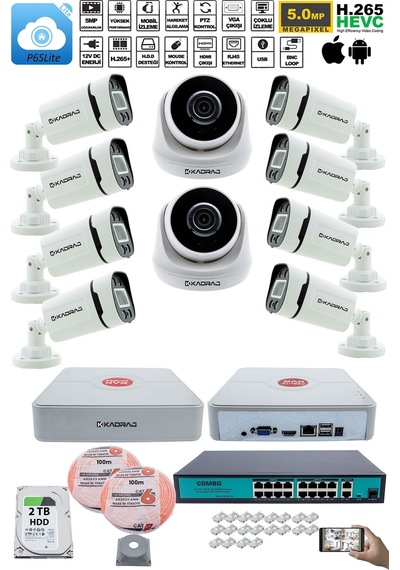 Ip Güvenlik Kamera Seti - 2 İç Mekan , 8 Dış Mekan Kdj-2ın8out-v3