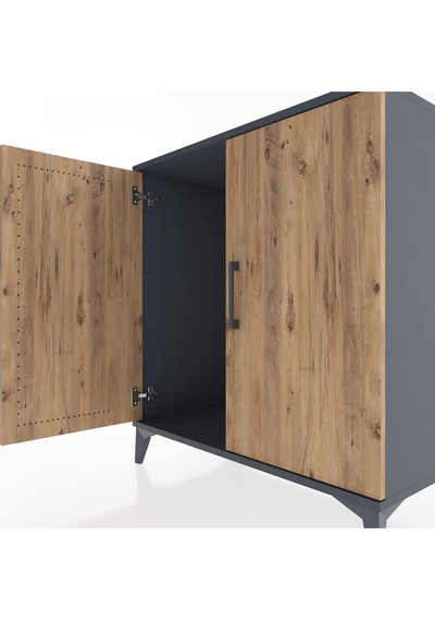 Hyperion Şifonyer 2 Kapaklı 88x44x96 Antrasit-çam Antrasit