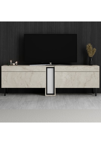 Nova Siyah Demir Ayaklı Rgb Led Işık Sistemli Traverten Tv Ünitesi Tv Sehpası Traverten - Siyah Nova Siyah Demir Ayaklı Rgb Led Işık Sistemli Traverten Tv Ünitesi Tv Sehpası Traverten - Siyah