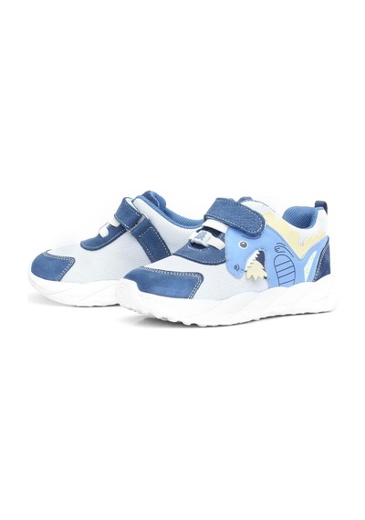 Rakerplus Barefoot Hakiki Deri Krem Lacivert Dinazorlu Cırtlı Çocuk Spor Ayakkabı Krem