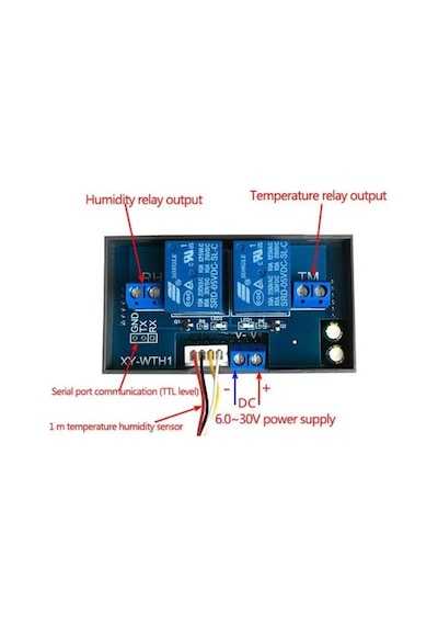 Xy-wth1 6-30v Dc Dijital Termostat Sıcaklık Ve Nem Kontrol Cihazı 6-30v Dc İle Çalışır
