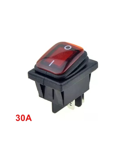 Mr-104w-s Geniş Kırmızı Işıklı Anahtar 30 Amper On-off 4p Korüklü 30a Kırmızı