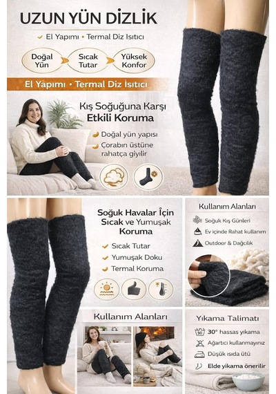 Xmlbayiciniz Uzun Termal Dizlik Deve Yünü Soft Uzun Dizlik Genel