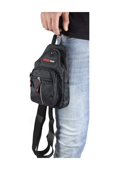 İmaks Küçük Boy Çokgözlü Günlük Çapraz Göğüs El Ve Omuz Çantası Unisex Body Bag Siyah 955 Siyah - Kırmızı