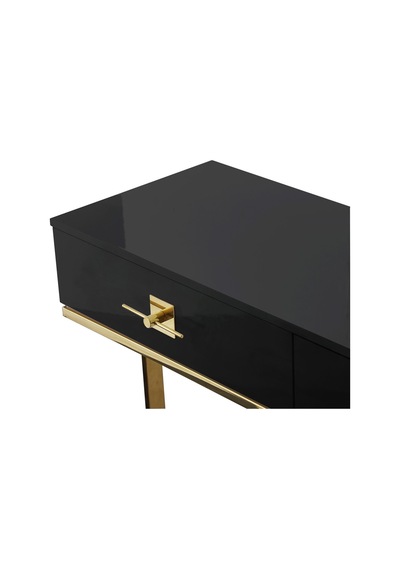 Rihanna Gold Metal Siyah Dresuar Siyah