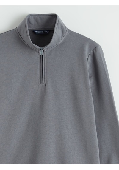 Lcwaıkıkı Classic Gri Dik Yaka Uzun Kollu Erkek Kalın Sweatshirt