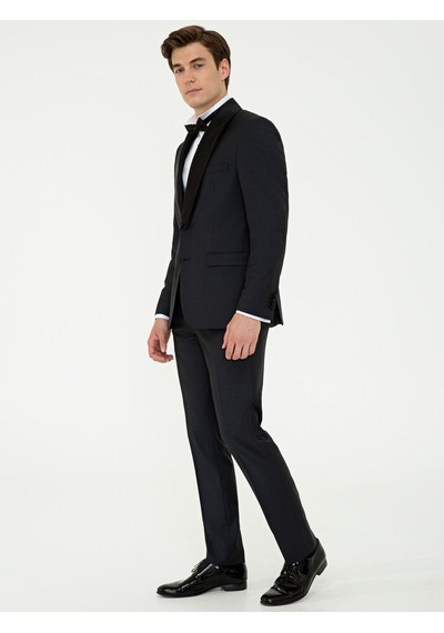 Cacharel Siyah Slim Fit Smokin Damatlık