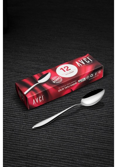 Avcı Elit 12 Adet Tatlı Kaşığı 18/10 Paslanmaz Çelik 2 Mm
