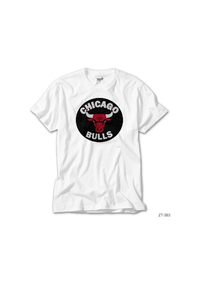 Chicago Bulls Stamp Beyaz Tişört Beyaz