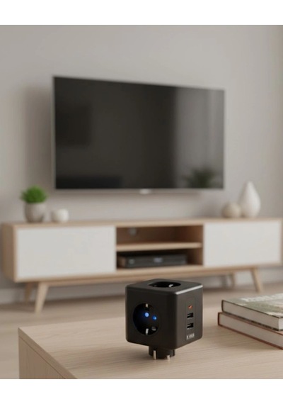 Ev Ve Ofis Kullanımı İçin Akım Korumalı Usb Girişli Priz Çok Renkli