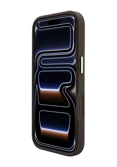 Apple iPhone Uyumlu 18 Pro Max Kılıf Guess Lisanslı M-safe  C-magnet 4g Desenli Yazı Logolu Kapak Kahveren Kahverengi