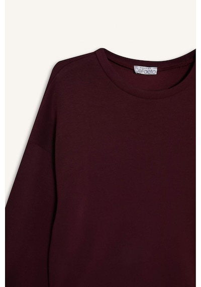 Defacto Bisiklet Yaka Modal Sweatshirt G2913ax25aubr115 Bordo