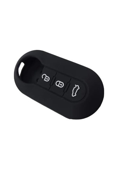 Autohan Keys Fiat Doblo, 500, 500x, 500l, Ducato, Citroen Jumpy, Peugeot Boxer İçin Siyah Silikon Anahtar Koruma Kılıfı, 3 Tuşlu