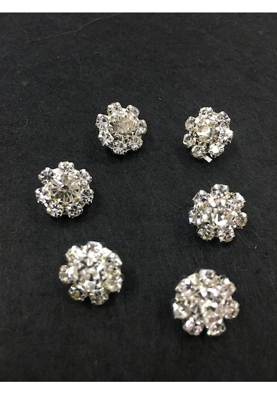 Taşlı Düğme Bluz Düğmesi Çiçek Model 6 Lı Set 1 Cm