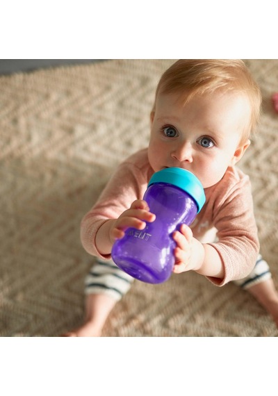 Avent Yumuşak Uçlu Alıştırma Bardağı, 9 Ay, 300 Mililitre, Mor, Scf802/02 Çok Renkli