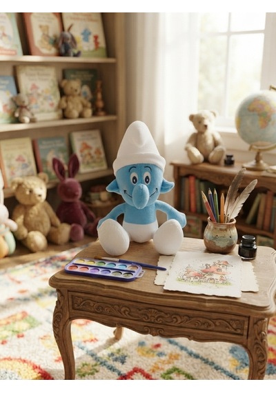 Peluş Şirin-şirin Bebek-45 Cm Mavi